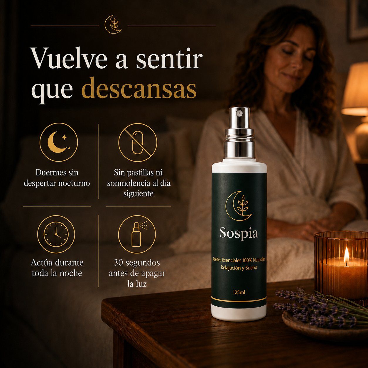 Fórmula natural de doble activación para dormir sin interrupciones
